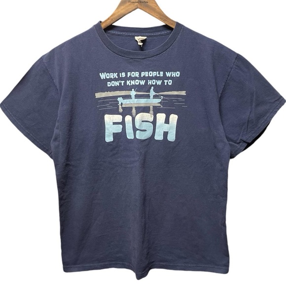 Delta Other - work is for people who don’t know how the fish humor funny graphic 90s y2k shirt